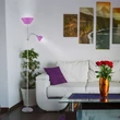 Rábalux Action hagyományos megjelenésű ezüst-lila állólámpa olvasókarral E27 100W + E14 25W 4020