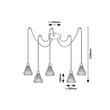 Rábalux Farfalle indusztriális stílusú ötös függeszték E27 5x40W 3150