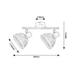 Rábalux Rattan indusztriális stílusú kettes mennyezeti lámpa E14 2x15W 3134