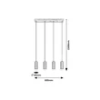 Rábalux Toras skandináv stílusú négyes függeszték GU10 4x5W 72124