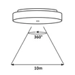 Rábalux Zenon szenzoros kültéri mennyezeti lámpa LED 24W 2400lm 3000-4000-6000K 2700