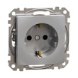 Schneider Sedna Design 2P+F dugalj gyermekvédelemmel alumínium SDD113021