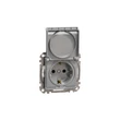 Schneider Sedna Design 2P+F dugalj gyermekvédelemmel csapófedéllel alumínium IP44 SDD213023