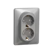Schneider Sedna Design 2x2P+F dugalj gyermekvédelemmel alumínium SDD313221