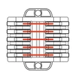 Tracon karos vezetékösszekötő (10 bemenet, 10 kimenet) 0,5-4mm2 32A OVOFT1010