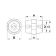 Tracon támszigetelő H=40mm M10 piros STS-40-10