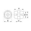 Tracon támszigetelő H=51mm M12 piros STS-51-12
