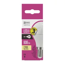 Emos LED izzó kisgömb E14 7,3W 2700K meleg fehér 806lm ZQ1230