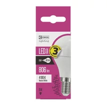 Emos LED izzó kisgömb E14 7,3W 4000K természetes fehér 806lm ZQ1231