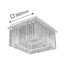 R.2448 Danielle mennyezeti 36x36x17H, LED 21W