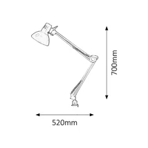 R.4215 Arno asztali E27 60W,fekete,fém satu
