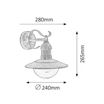 R.8271 Oslo kültéri fali E27 60W antik ar. IP44