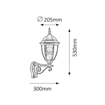 R.8380 Toronto kült fali E27 100W a.ar IP44mozg