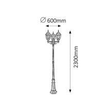 R.8460 Toronto kült álló E27 3x60W antik a.IP44