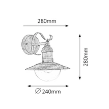 R.8680 Oslo kült fali E27 60W matt fekete IP44