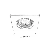 Lite LED 3XGU10 3W fix króm szögletes beépíthető spot Rábalux 1054 (3db/ szett)