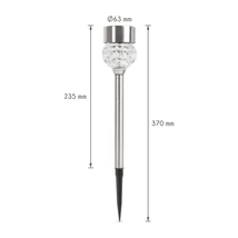 LED-es szolár lámpa - leszúrható - szálcsiszolt fém + üveg - 370 mm 11254