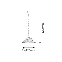 R.3954 Alabastro függ.rolly D41 E27 60Wtabaco