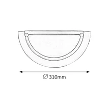R.5161 Ufo falikarD31 E27 60W fehér opál