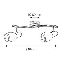 R.6061 Elite 2-es szpot E14 2x40W króm