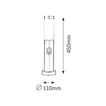 R.8267 Inox torch kült álló 50cm 60W IP44 mozg