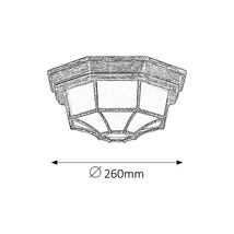 R.8376 Milano kült menny E27 100W a.arany IP44