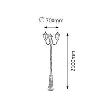 R.8379 Madrid kült 3ágú kand 3x60W a.ar IP43