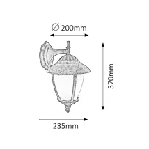 R.8476 Madrid kült fali le E27 60W a.arany IP43