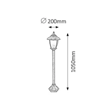 R.8480 Madrid kült álló1m E27 60W a. arany IP43