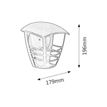 R.8570 Marseille kült fali fel E27 60W fek IP44