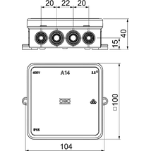 OBO A14 müanyag kötődoboz  100x100x38