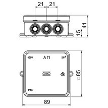 OBO A 11 kábel-leágazódoboz sorkapocs nélkül 85x85x40