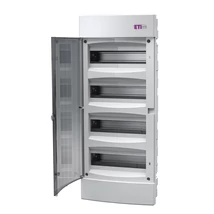 Eti ECM48PT DIDO-E 48 modulos elosztó szekrény (4x12), süllyesztett lakáselosztó, átlátszó ajtóval 001100400