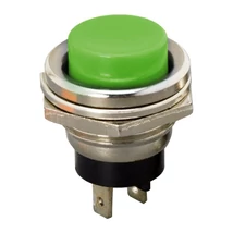 SPST Beépíthető zöld, kör alakú nyomógomb 2A - 250V AC OFF-(ON) 1 áramkör 09065ZO
