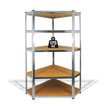 Fémpolc állvány sarok 5 szintes fém max. 175 kg 180 x 90 x 30 cm 10846