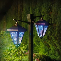 Garden of eden LED-es szolár lámpa kandeláber 137 cm fekete hidegfehér 11404B