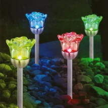 Garden of eden szolár lámpa leszúrható rózsa 1 RGB LED 8 x 36,5 cm 11774