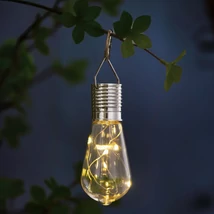 Garden of eden felakasztható szolár lámpa izzó 4 meleg fehér LED 4,7x11cm 11777