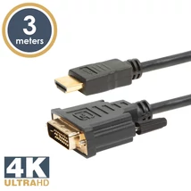 Delight HDMI dugó-dual link DVI (24+1) dugó 3m kábel 20381