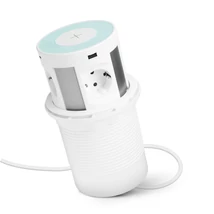 Delight Rejtett beépíthető elosztó süllyeszthető 4-es + vezeték nélküli töltés + 2xUSB + 2xType-C fehér 20434WH