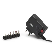 Delight univerzális adapter 1500 mA 18W cserélhető dugóval fekete 55056B