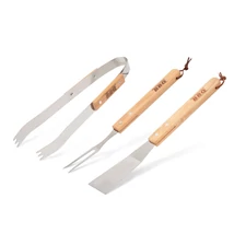 Grillező eszköz szett 3 db-os fa nyéllel 56304