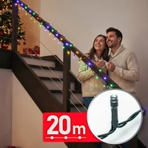 Kültéri Fényfüzér 20 m színes 400 LED 220-240V 6W zöld kábel IP44 59768