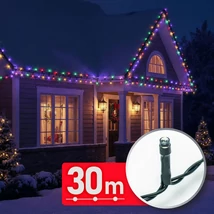 Kültéri Fényfüzér 30m színes 600 LED 220-240V 6W zöld kábel 59769