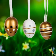 Húsvéti dekoráció tojás szett 3 féle 3 cm 12 db/csomag CMK-8050