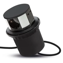 Delight Elosztó Rejtett süllyesztett 3-as 3680W+USB - fekete 20433BK