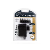 Delight univerzális adapter 1500 mA 18W cserélhető dugóval fekete 55056B