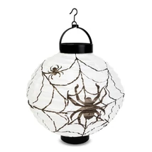 Halloween Lampion LED-es pókháló 2xAAA 20 cm 56550B