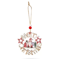 Karácsonyi ajtó dekoráció fa, manó 11 cm 58548A