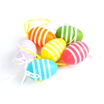 Húsvéti dekoráció tojás szett 6 féle 6x4 cm 6 db/csomag CMK-8036